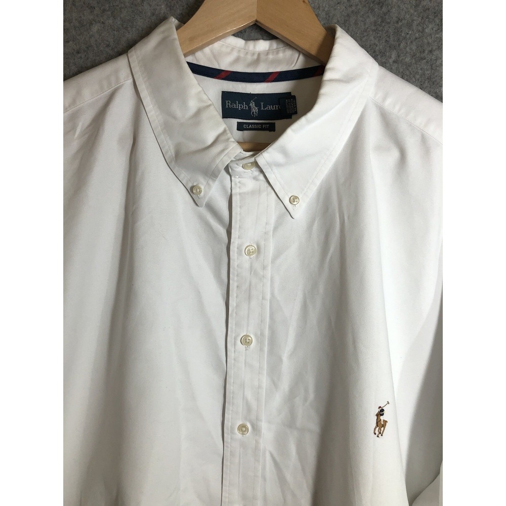 Ralph Lauren Shirt Mens 3XLT White OCBD Oxford Career Business Classic